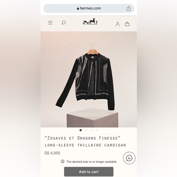 Hermes “Zoaves et Dragons Finesse” Long-sleeve cardigan Size 36 - Picture 2 of 12